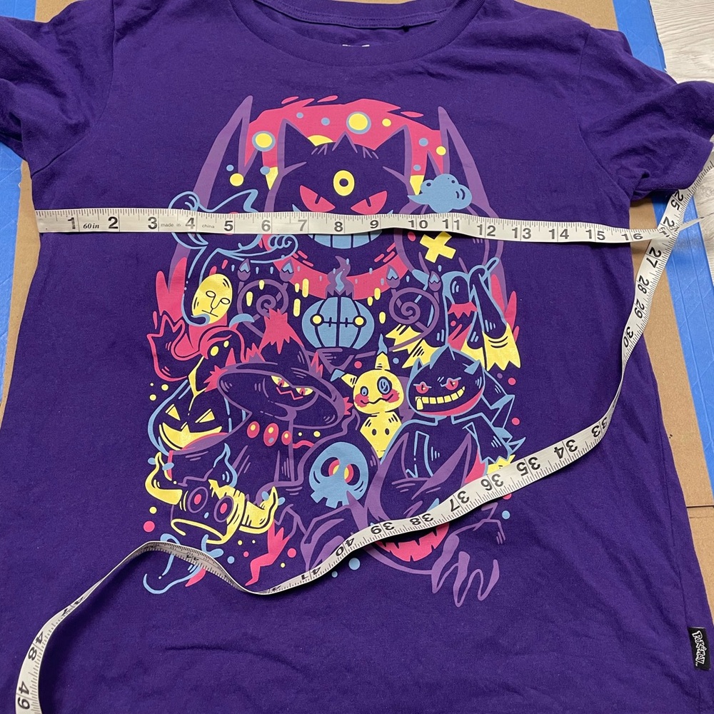 Pokemon Ghost Gengar Uniqlo Mimikyu Haunter Purple T-Shirt Top XS - Picture 11 of 11